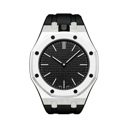 Oak Pop Schwarz Stahl Silikonarmband