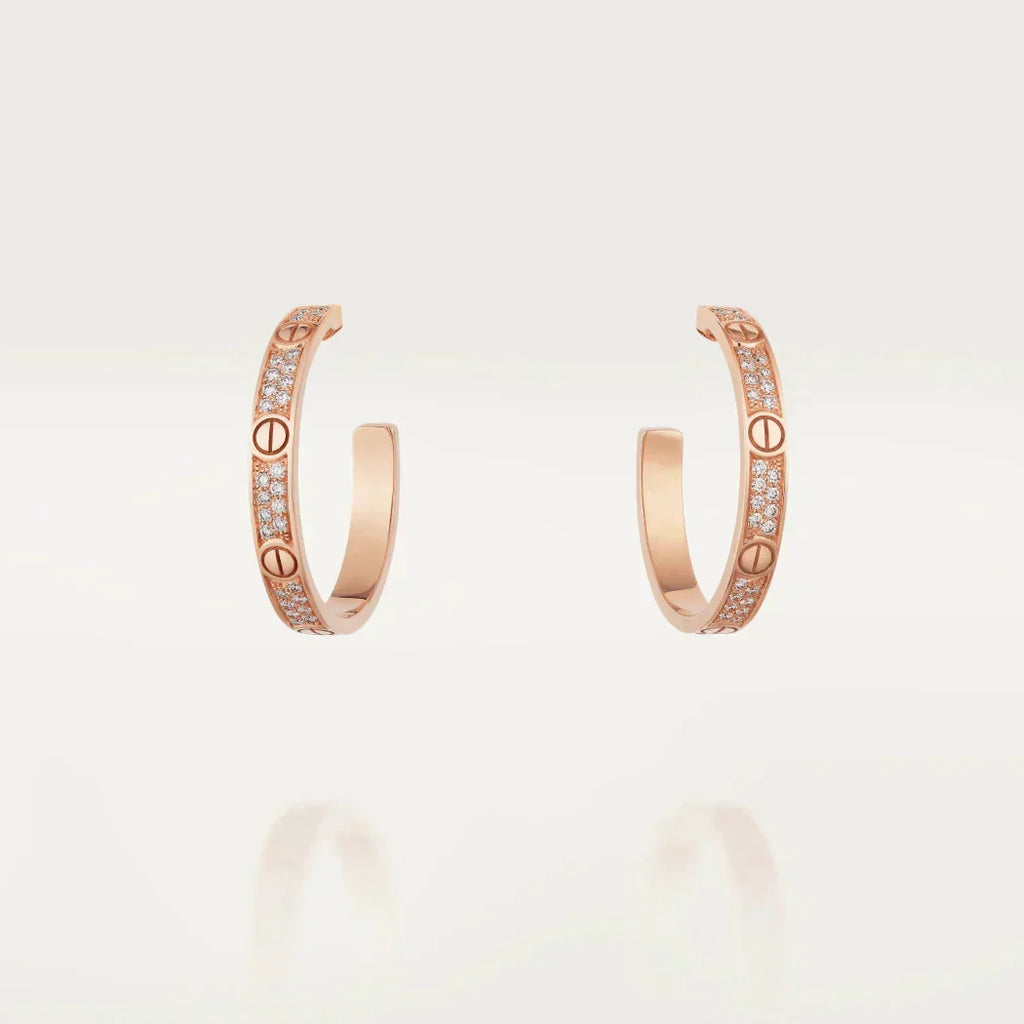 [Solara Jewelry ]LOVE ダイヤモンド ピンクゴールド フープピアス