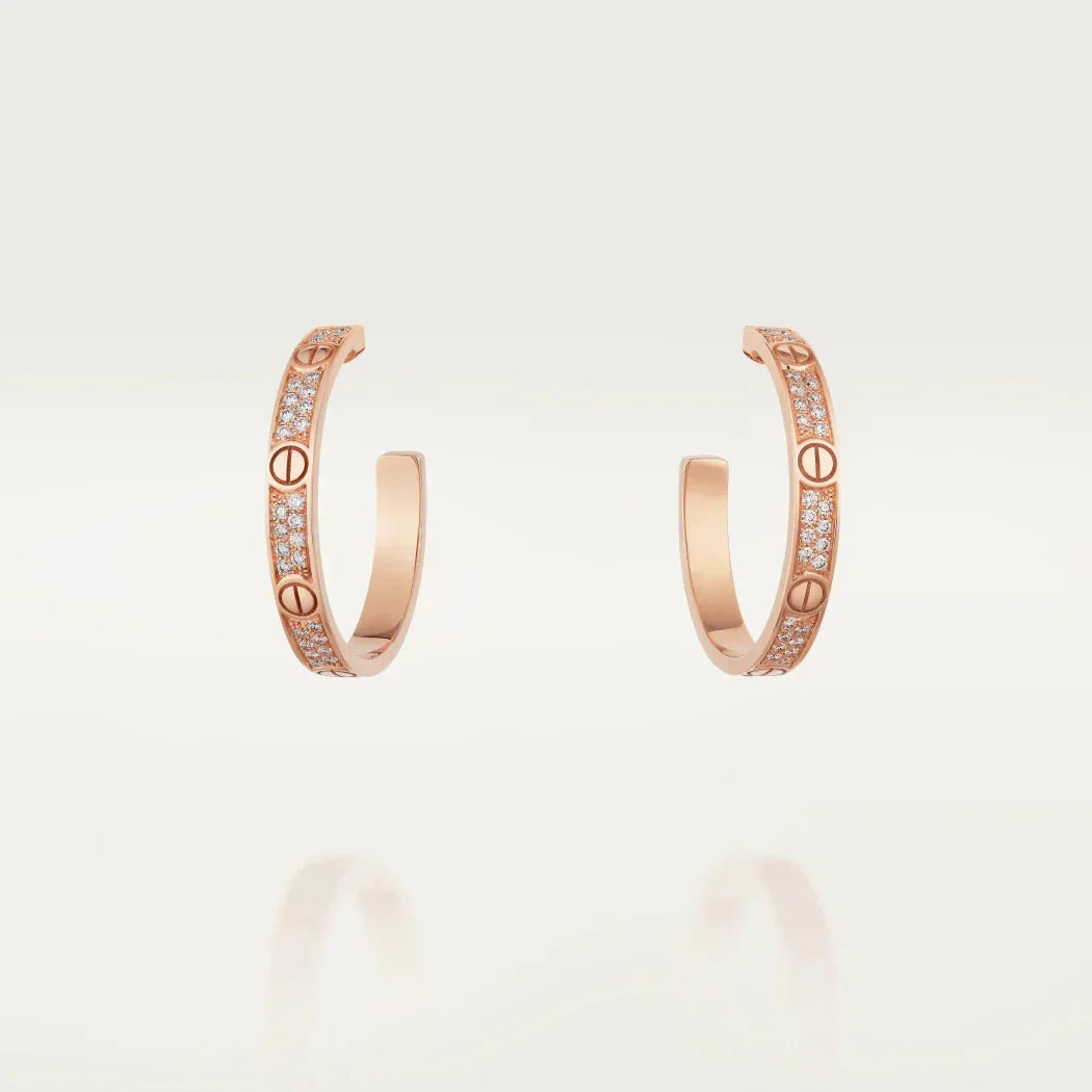 [Solara Jewelry ]LOVE ダイヤモンド ピンクゴールド フープピアス