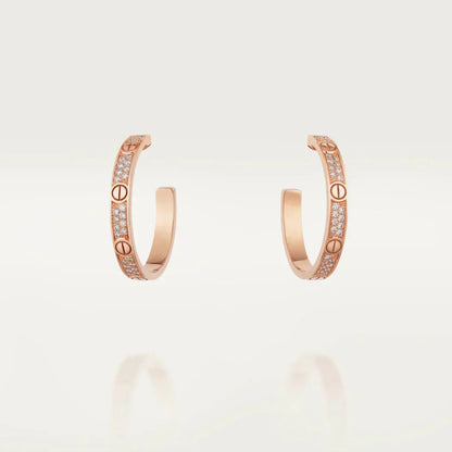 [Solara Jewelry ]LOVE ダイヤモンド ピンクゴールド フープピアス