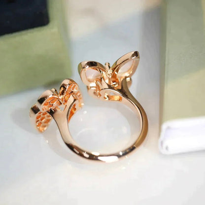 [Solara Jewelry ]TWIN BUTTERFLY ダイヤモンド MOP リング