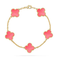 [Solara Jewelry ]CLOVER 5 PINK MOP BRACELET