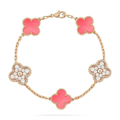 [Solara Jewelry] KLEEBRAUM 5 MOTIV DIAMANT PINK MOP PINKGOLD ARMREIF