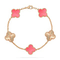 [Solara Jewelry ]KLEEBRACHARMENDBAND 5 MOTIVE ROSA UND ROSÉGOLD