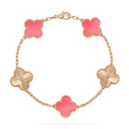 [Solara Jewelry ]KLEEBRACHARMENDBAND 5 MOTIVE ROSA UND ROSÉGOLD