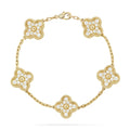 [Solara Jewelry ]CLOVER 5 MOTIFS  FULL DIAMOND BRACELET