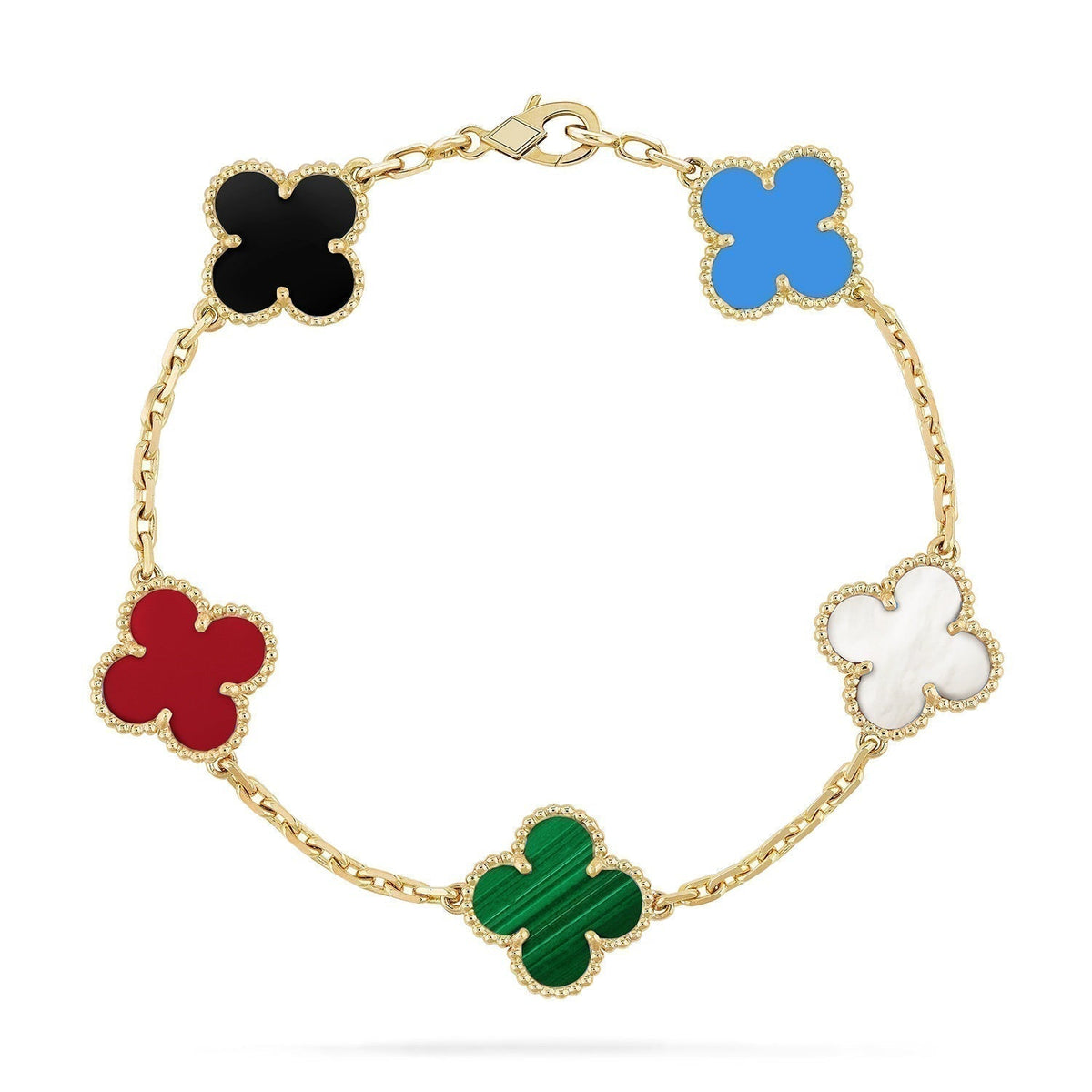 [Solara Jewelry ]CLOVER 5 MOTIFS MULTICOLOR BRACELET