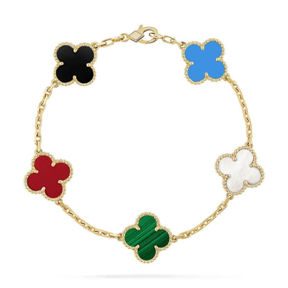 [Solara Jewelry ]CLOVER 5 MOTIFS MULTICOLOR BRACELET