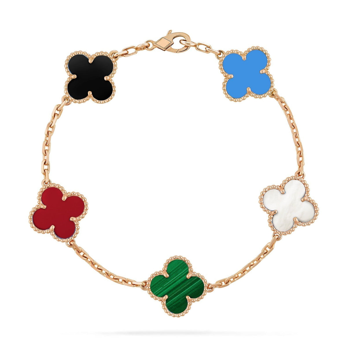 [Solara Jewelry ]CLOVER 5 MOTIFS MULTICOLOR BRACELET