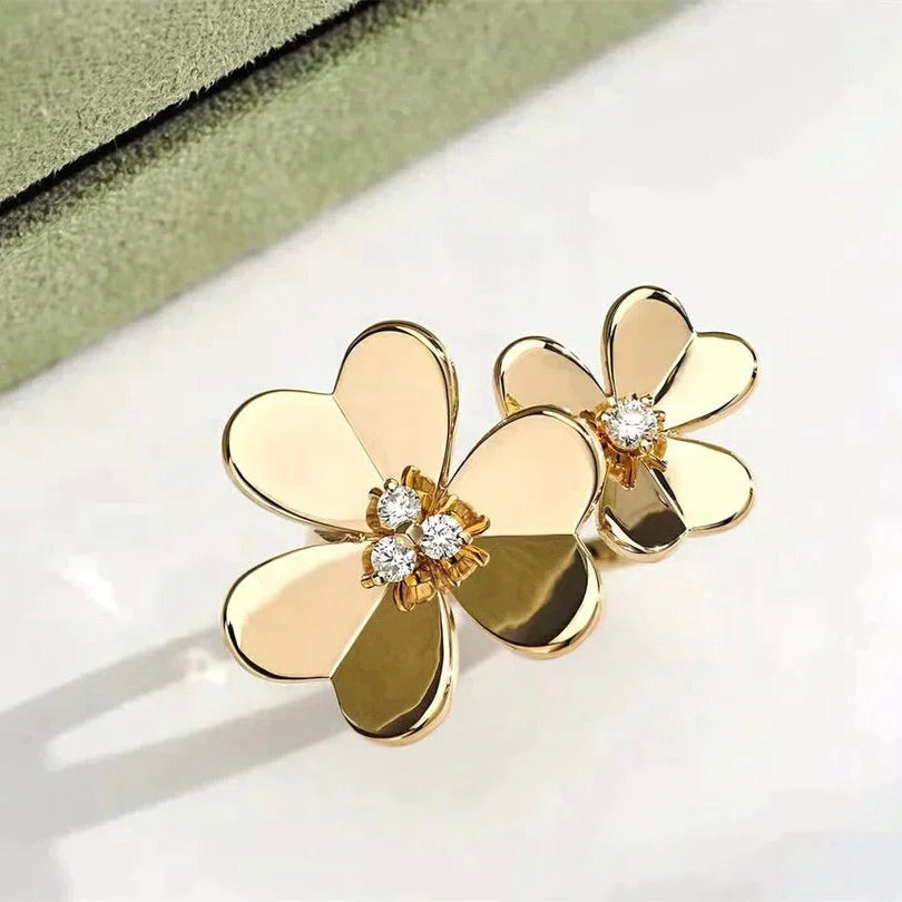 [Solara Schmuck ]GOLD-DIAMANTENRING KLEEBÜTTENKOSMOS