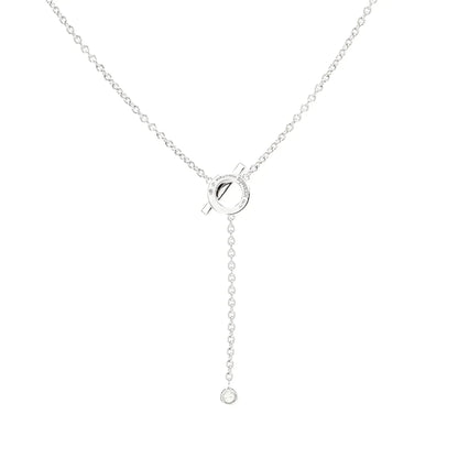 [Solara Jewelry ]FINESSE SILVER DIAMOND NECKLACE