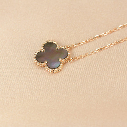 [Solara Jewelry] クローバー 15mm グレーマザーオブパール ネックレス