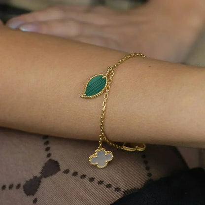 [Solara Jewelry ]ラッキースプリング 5モチーフ ゴールドブレスレット