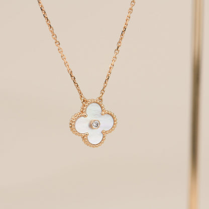 [Solara Jewelry] KLEEBALL 15MM DIAMOND WEIßE FRITILLARIA HALSKETTE