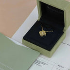 [Solara Jewelry ]クローバー 15MM ダイヤモンド ゴールド マザーオブパール ネックレス