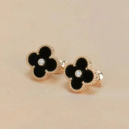 [Solara Jewelry ]KLEEBATT MITTEL 1 MOTIVE ONYX DIAMANT OHRRINGE