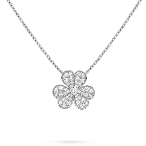 [Solara Jewelry ]クローバー ダイヤモンド ネックレス シルバー