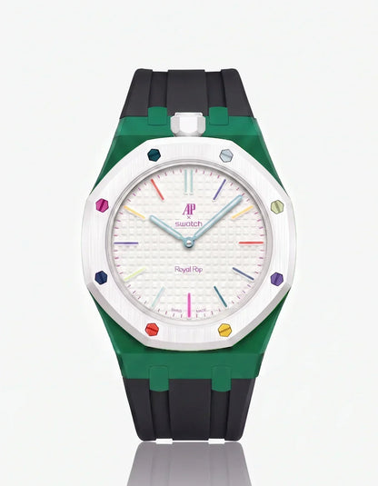 Silicone Strap & Case  Royal Pop Huit Blanc(Customize  Colors)