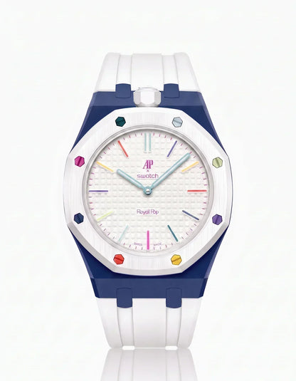 Silicone Strap & Case  Royal Pop Huit Blanc(Customize  Colors)