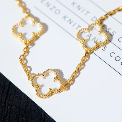 [Solara Jewelry ]CLOVER 5 MOTIV BERGKRISTALL ROSÉGOLD ARMBAND