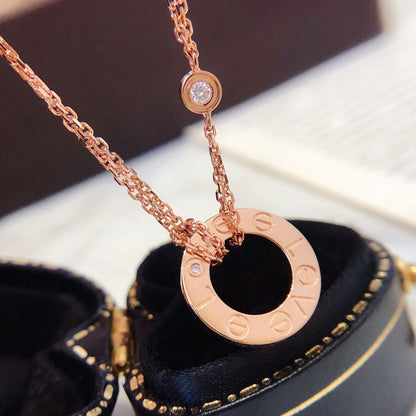 [Solara Jewelry ]LIEBESKETTE 16MM 2 DIAMANTEN