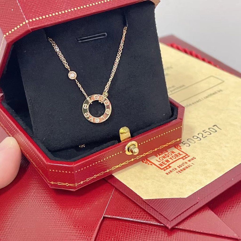 [Solara Jewelry ]LOVE ネックレス 16MM 2 ダイヤモンド