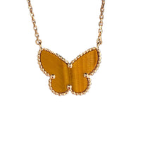 [Solara Jewelry ] TIGER__ EYE BUTTERFLY NECKLACE