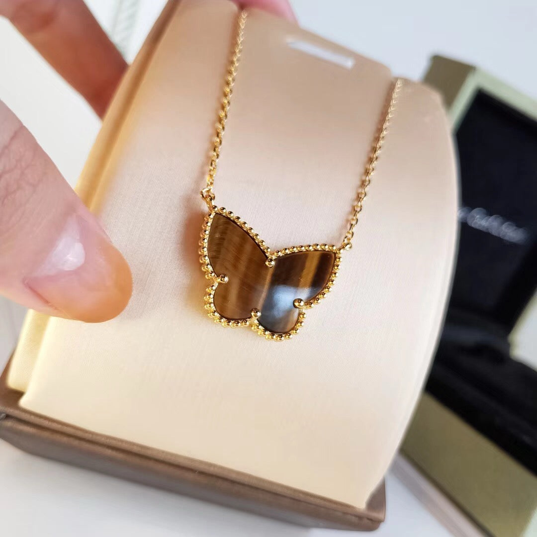 [Solara Jewelry ] タイガーアイ バタフライ ネックレス