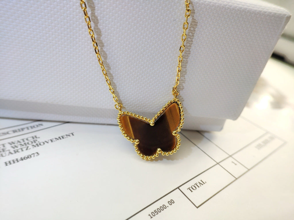 [Solara Jewelry ] タイガーアイ バタフライ ネックレス