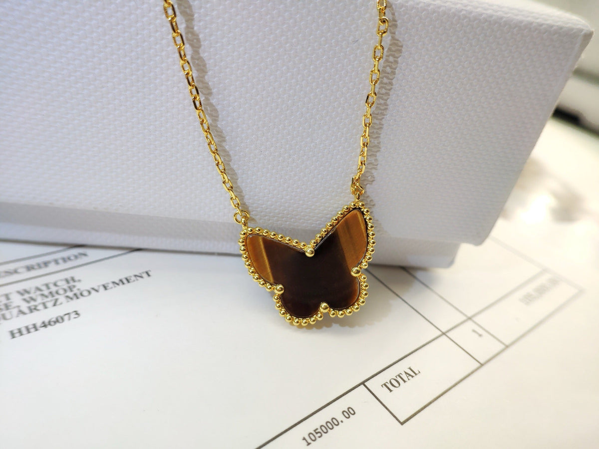 [Solara Jewelry ] タイガーアイ バタフライ ネックレス