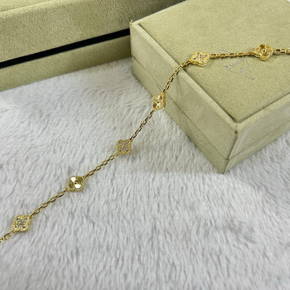 [Solara Jewelry] クローバー 6モチーフ ダイヤモンド レーザー ブレスレット