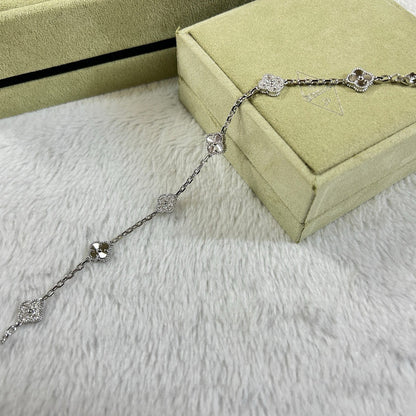 [Solara Jewelry] クローバー 6モチーフ ダイヤモンド レーザー ブレスレット