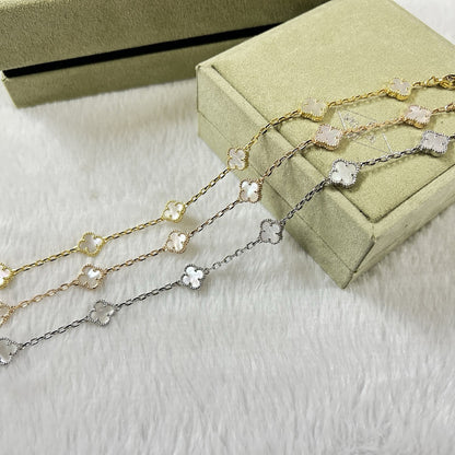 [Solara Jewelry ]KLEEBÜTTCHEN-ARMBAND MIT 6 MOTIVEN, WEISSES PERLMUTT