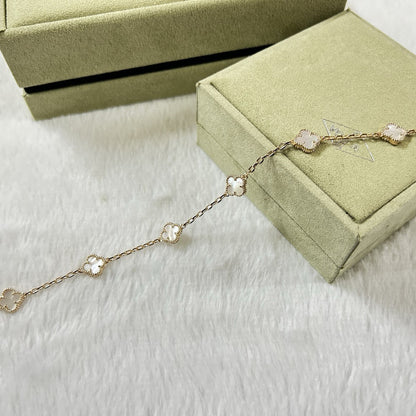 [Solara Jewelry ]KLEEBÜTTCHEN-ARMBAND MIT 6 MOTIVEN, WEISSES PERLMUTT