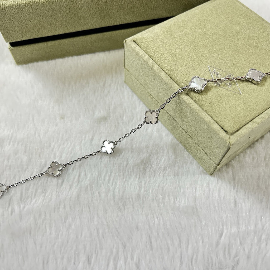 [Solara Jewelry ]KLEEBÜTTCHEN-ARMBAND MIT 6 MOTIVEN, WEISSES PERLMUTT