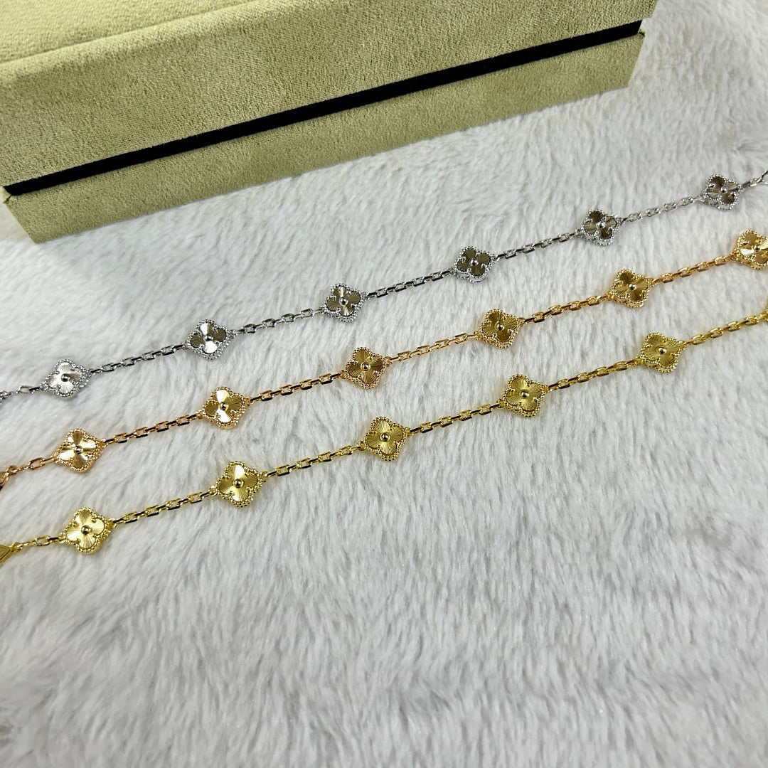 [Solara Jewelry ]クローバー 6モチーフ ダイヤモンドブレスレット