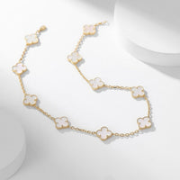 [Solara Jewelry ]CLOVER 10 MOTIFS WHITE MOTHER OF PEARL NECKLACE