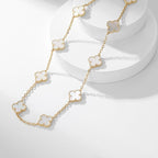 [Solara Jewelry ]CLOVER 10 MOTIFS WEISSE PERLMUTTKETTE