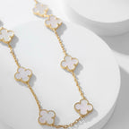 [Solara Jewelry ]CLOVER 10 MOTIFS WEISSE PERLMUTTKETTE