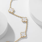 [Solara Jewelry ]CLOVER 10 MOTIFS WEISSE PERLMUTTKETTE