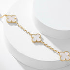 [Solara Jewelry ]CLOVER 10 MOTIFS WEISSE PERLMUTTKETTE