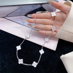 [Solara Jewelry ]CLOVER 10 MOTIFS WEISSE PERLMUTTKETTE