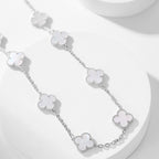 [Solara Jewelry ]CLOVER 10 MOTIFS WEISSE PERLMUTTKETTE