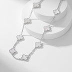 [Solara Jewelry ]CLOVER 10 MOTIFS WEISSE PERLMUTTKETTE