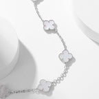 [Solara Jewelry ]CLOVER 10 MOTIFS WEISSE PERLMUTTKETTE