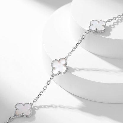 [Solara Jewelry ]CLOVER 10 MOTIFS WEISSE PERLMUTTKETTE