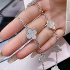 [Solara Jewelry ]CLOVER 10 MOTIFS WEISSE PERLMUTTKETTE