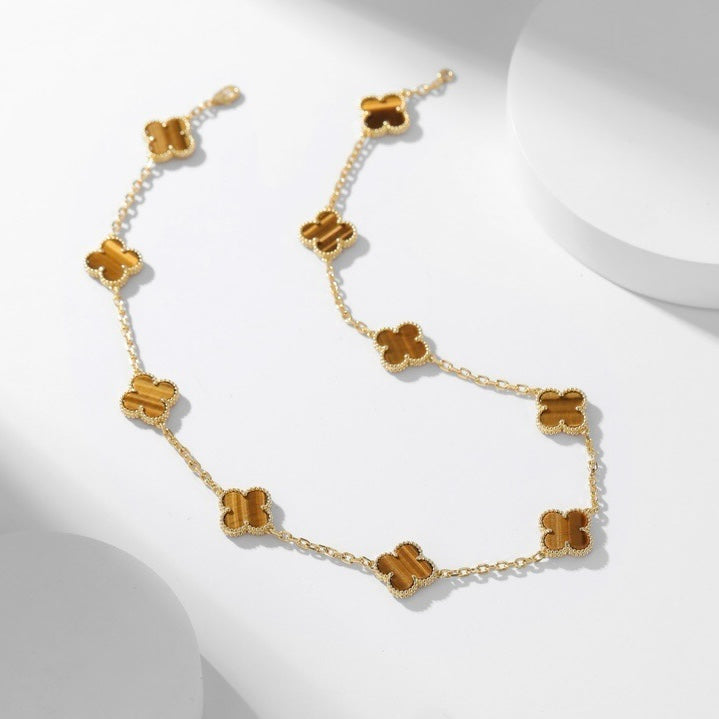 [Solara Jewelry ]KLEE 10 MOTIVE TIGERAUGE-HALSKETTE