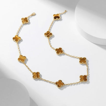 [Solara Jewelry ]KLEE 10 MOTIVE TIGERAUGE-HALSKETTE