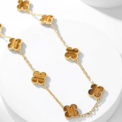 [Solara Jewelry ]KLEE 10 MOTIVE TIGERAUGE-HALSKETTE